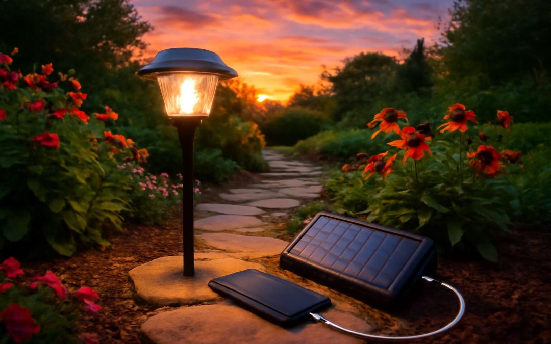 Stay Powered Anywhere with the Versatile Solar Lights and Phone Charger Combo