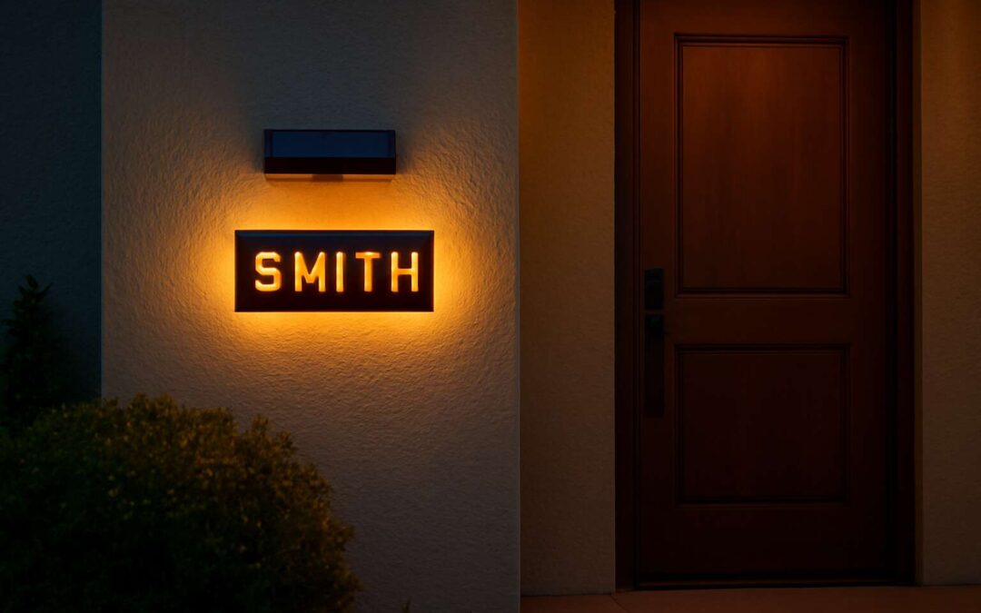 Brighten your entry with a solar light name plate: a stylish, eco-friendly sign for your home