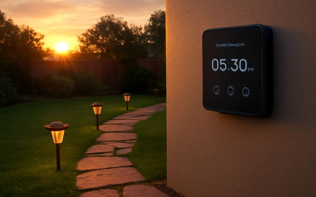 Boost energy savings with a solar light timer that automates outdoor lighting