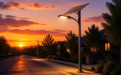 Solar lights street lights reduce energy costs with sunlight.