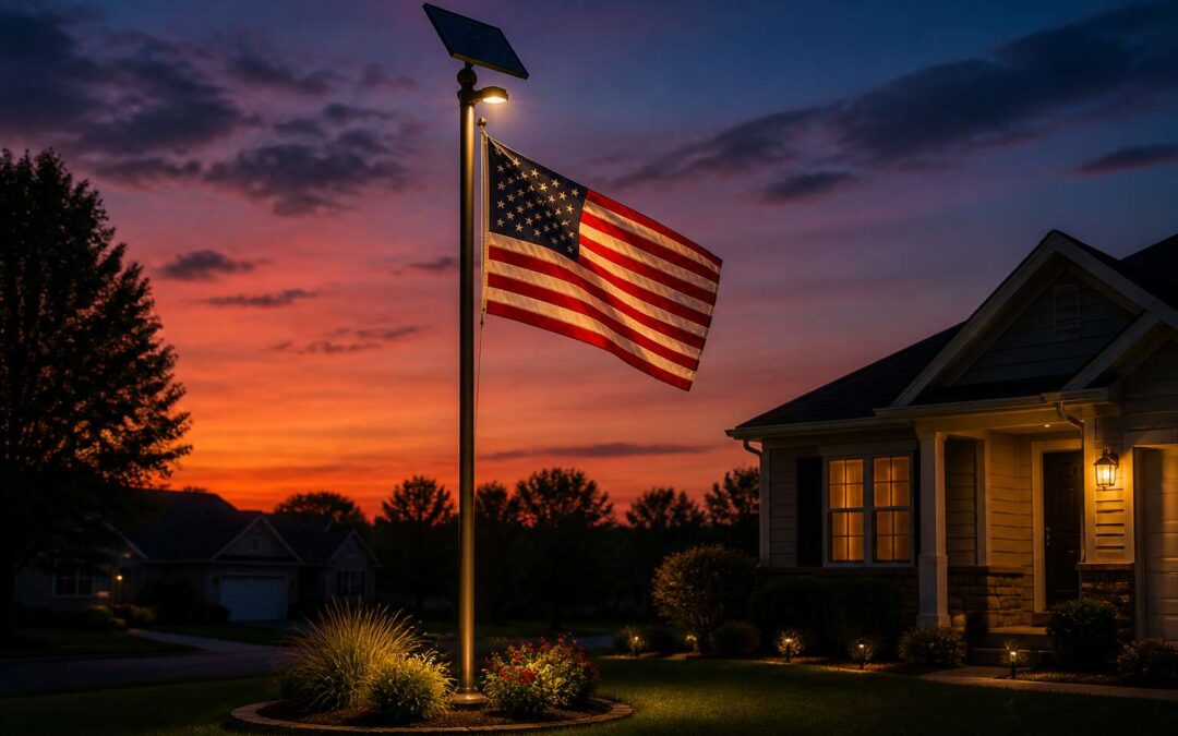 Solar light for flagpole: keep your flag visible all night.