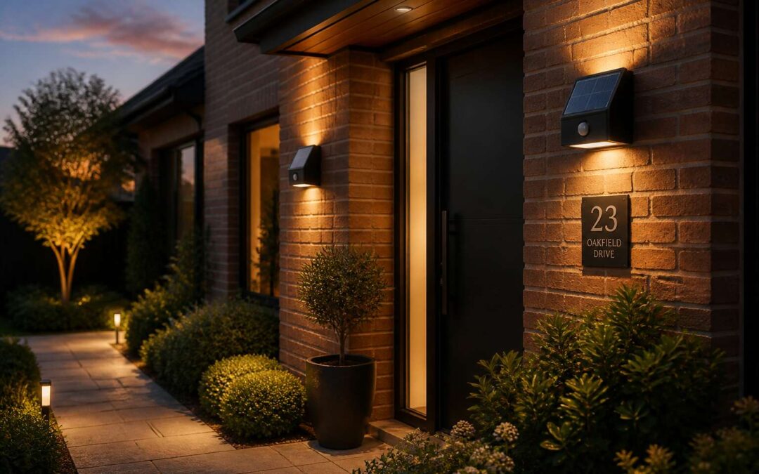 Solar lights outdoor wall brighten your home’s exterior without wiring.
